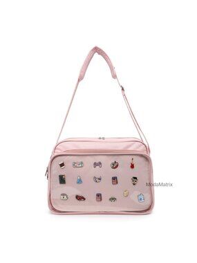 Canvas Messenger Ita Bag Pin Display Crossbody Shoulder Bag
